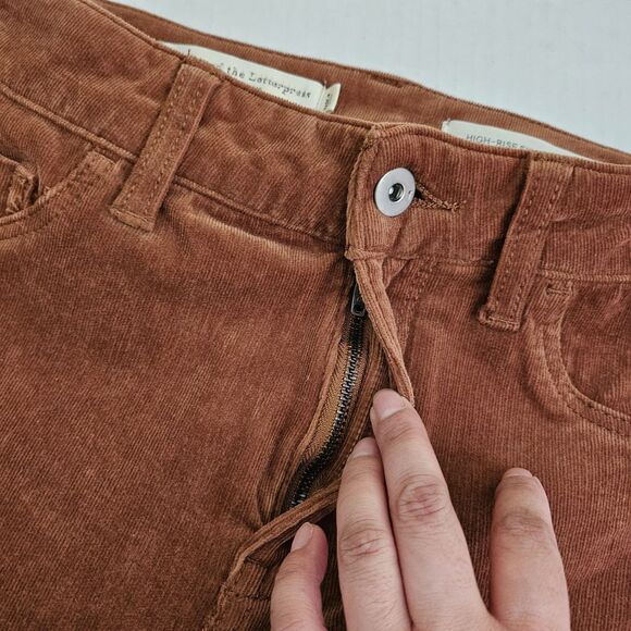 Pilcro & The Letterpress Jeans 29 Brown Corduroy High-Rise Skinny Ankle Stretch‎ - Picture 4 of 11